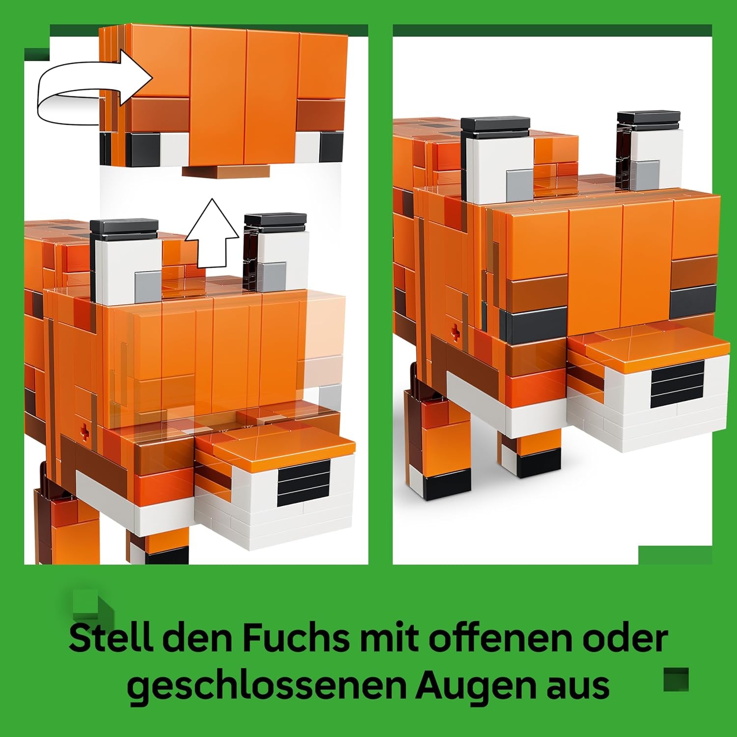 LEGO Minecraft Der Fuchs - 3D-Puzzle Tierfigur mit Zubehör - Herní Deko pro Schlafzimmer nebo Gaming Raum - Hráč Spielzeug zum Geburtstag für Jungen, Mädchen und Fans ab 10 Jahren - 21588
