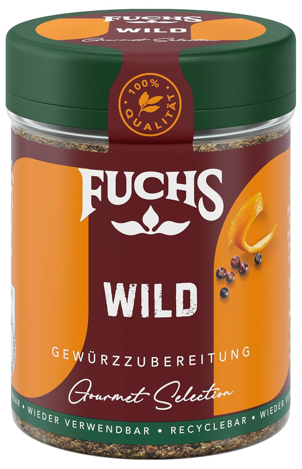 Fuchs Gourmet Selection Klassisch/Heimisch – Bratkartoffel Gewürzsalz, nachfüllbares Kartoffel Gewürz, Salz zum Würzen von Brat- & Ofenkartoffeln, Pommes Frites & Co, vegan, 70 g
