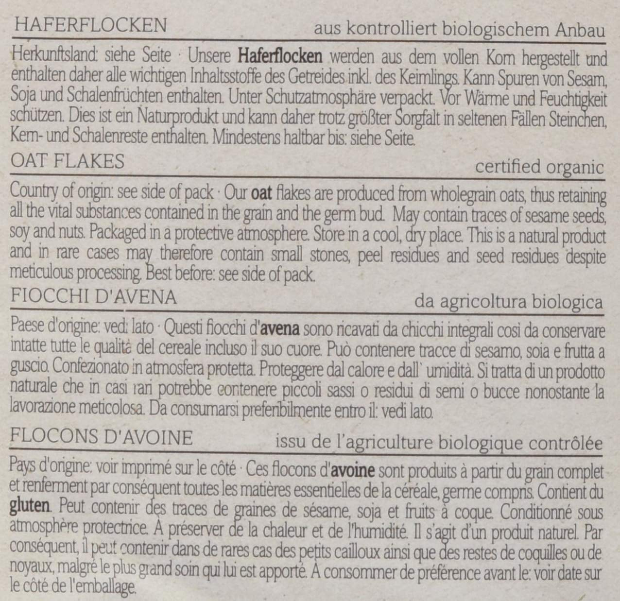 Verival Bio ovesné vločky, balení 6 ks (6 x 500 g)