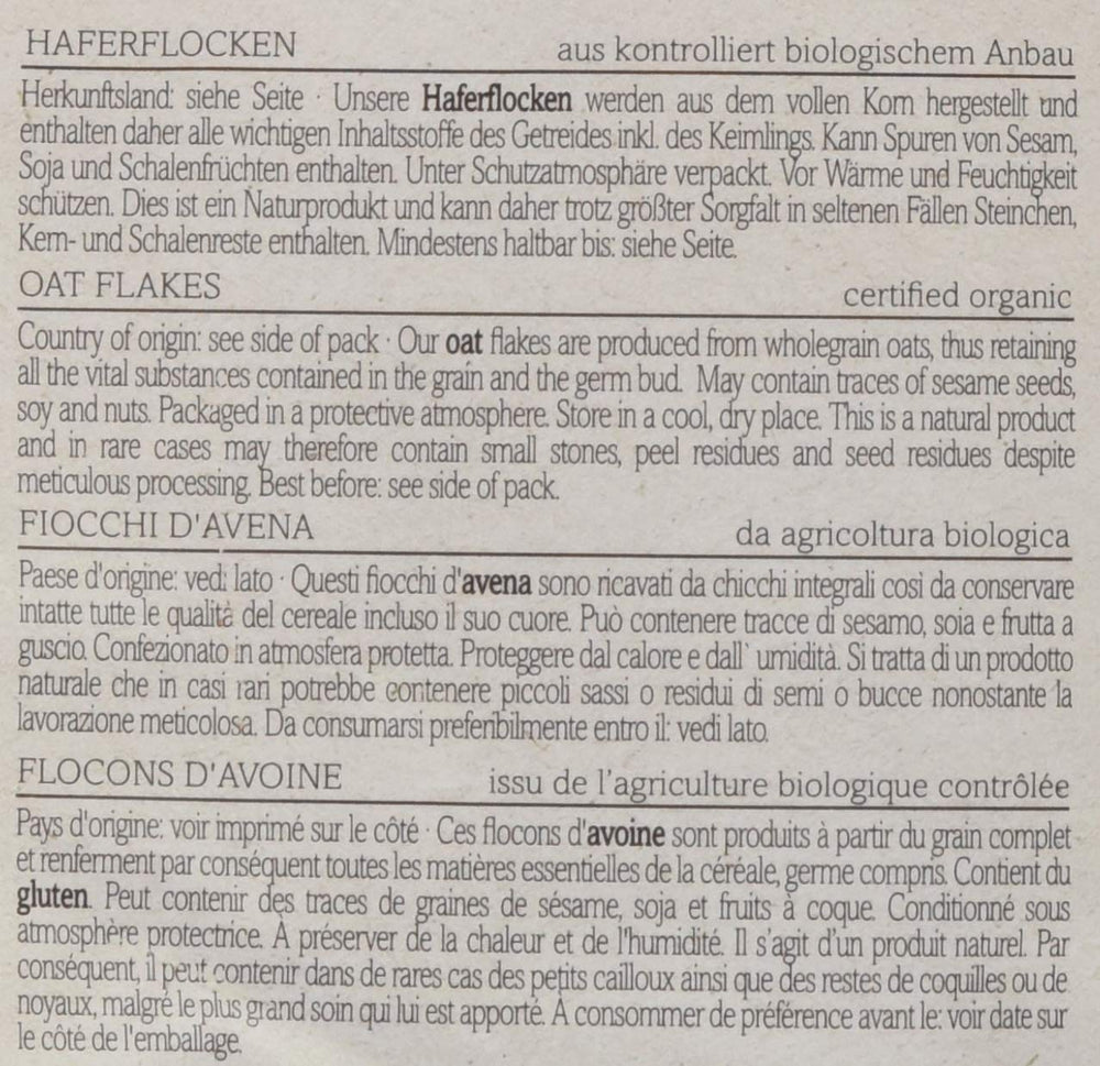 Verival Bio ovesné vločky, balení 6 ks (6 x 500 g)