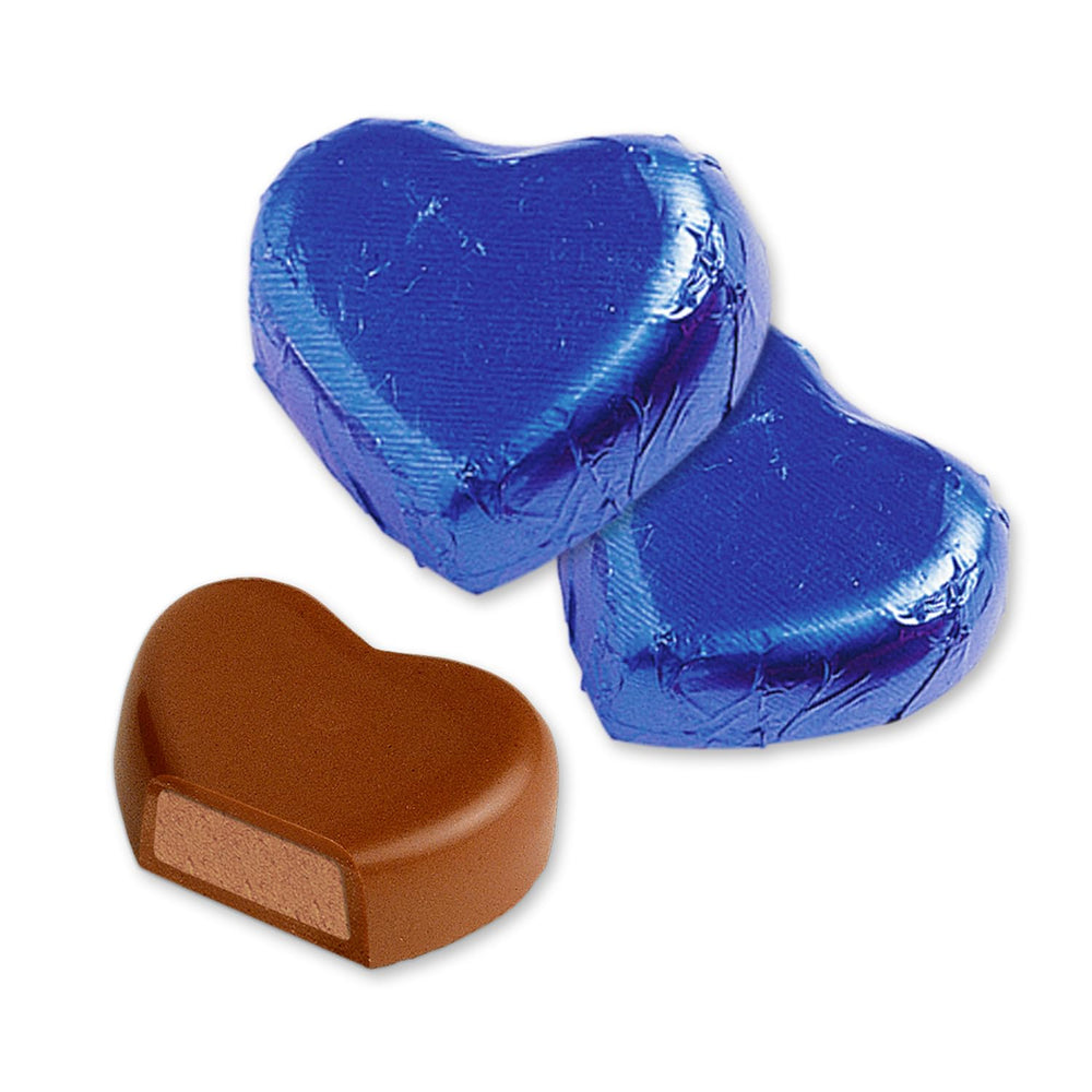 Günthart 150 modrých čokoládových srdcí s nugátovou náplní | Tučňáci s nugátovým krémem | Blue Chocolate Penguin Hearts | Soutěž | Modré čokoládové srdce | Tučňák (1,2 kg)