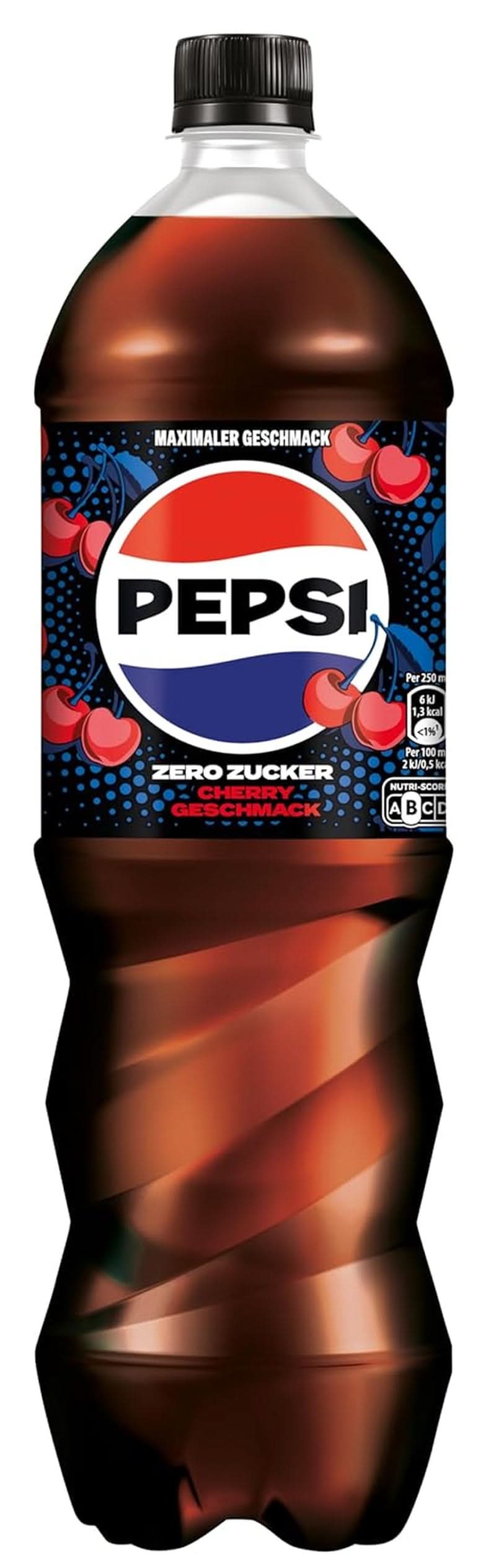 Pepsi Zero Sugar Cherry, Nealkoholický nápoj bez cukru, kofeinová cola s třešňovou příchutí v láhvi, sada 6 x 1,25 litrů Naty Shop Classic Version
