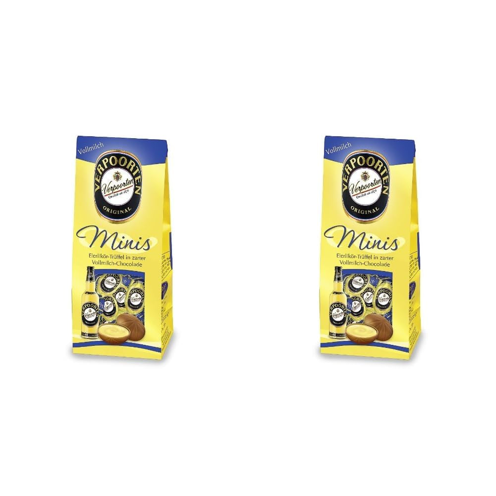 RCP Verpoorten Minis, vaječné lanýže, alpská mléčná čokoláda, tekutá náplň, obsahuje alkohol, skvělý dárek, 110 g (balení 2 ks)