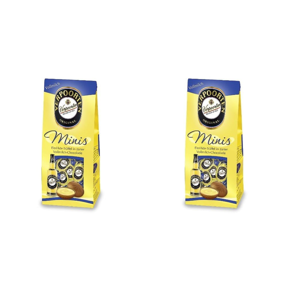 RCP Verpoorten Minis, vaječné lanýže, alpská mléčná čokoláda, tekutá náplň, obsahuje alkohol, skvělý dárek, 110 g (balení 2 ks)