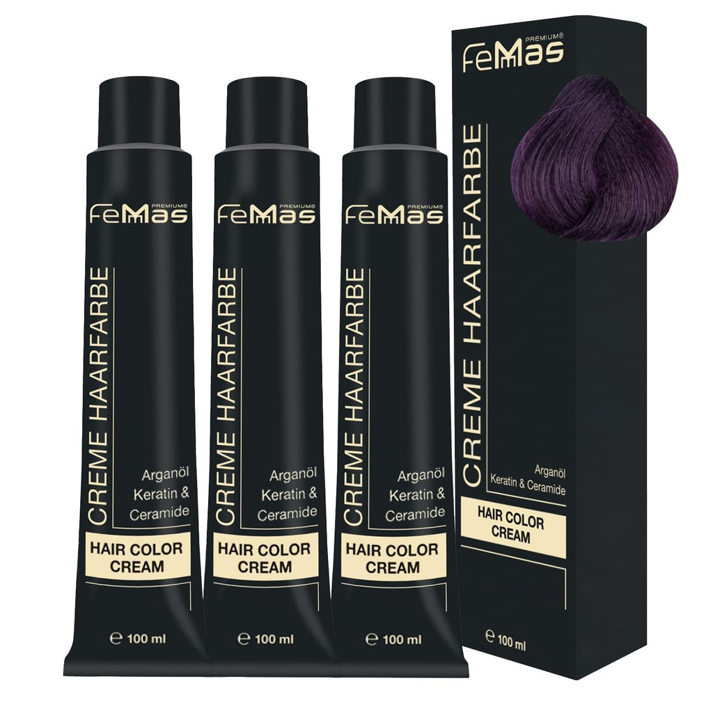FemMas Hair Colour Pure & Mix Red I Cremă profesională cu ulei de argan, keratină și ceramide I Ca o vopsea de păr permanentă sau nuanță pentru rezultate radiante, de lungă durată I 100 ml