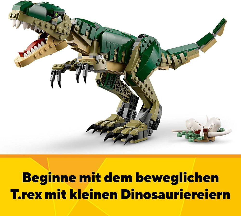 LEGO Creator T.Rex, Dino 3 v 1 Transformovatelný Triceratops nebo Pterodaktyl, Mobilní model dinosaura pro děti, Dárek pro chlapce a dívky 31151 Stavebnice Besuche den LEGO-Store