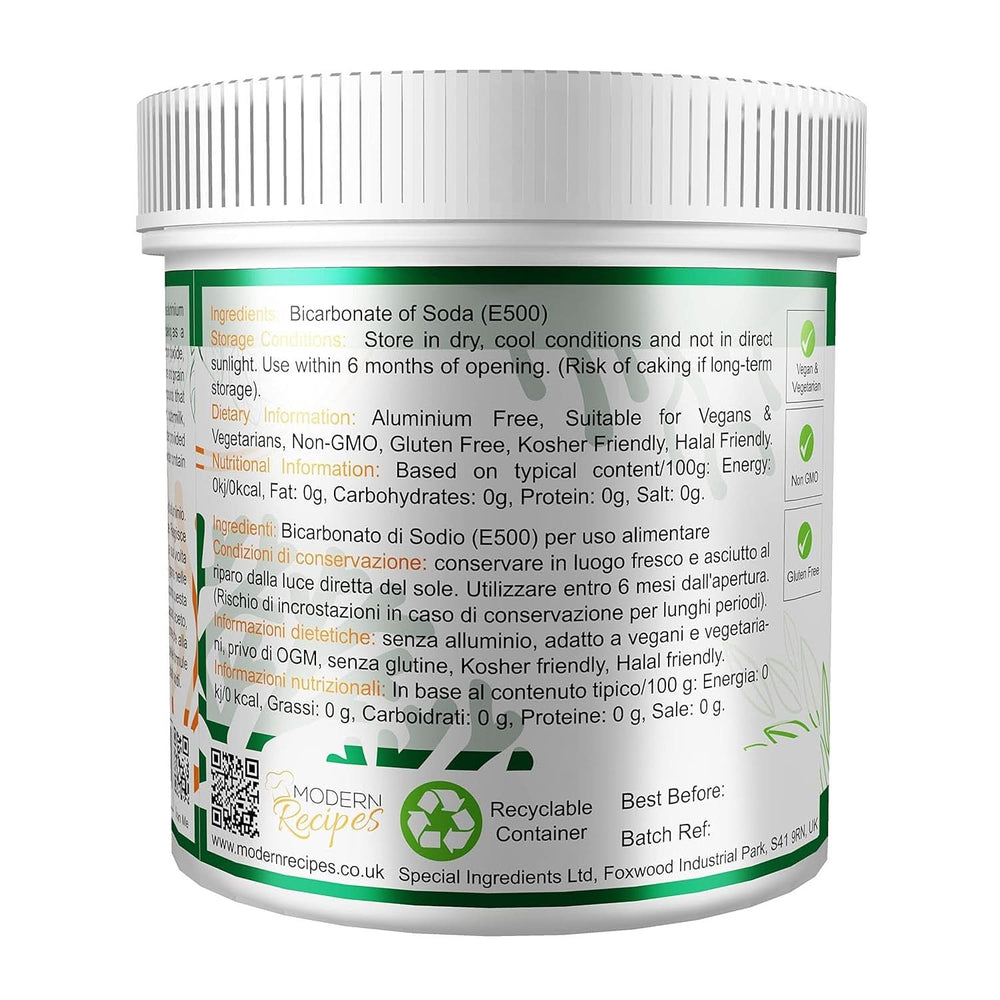 Speciální ingredience Natriumbikarbonat - Premium Qualität Extra Fine Powder, Vegan, Gvo-Frei, Glutenfrei - Recycelbarer Behälter Kitchen Naty Shop