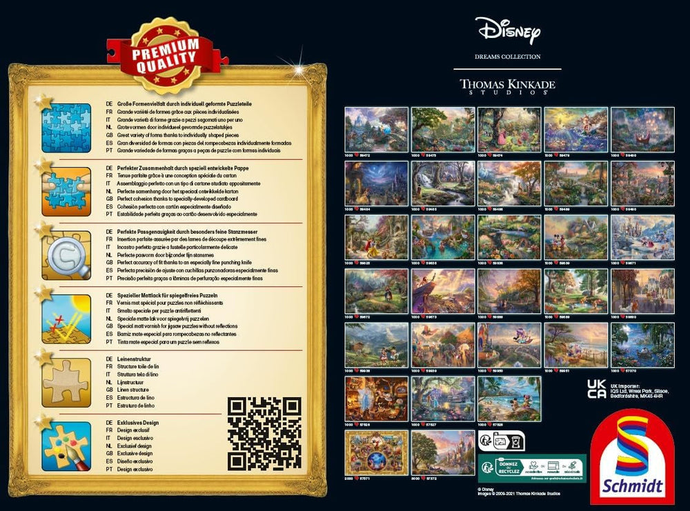 Schmidt Spiele 59671 Thomas Kinkade, Disney, Kráska a zvíře, Kouzelný zimní večer, skládačka 1000 dílků Puzzle Naty Shop