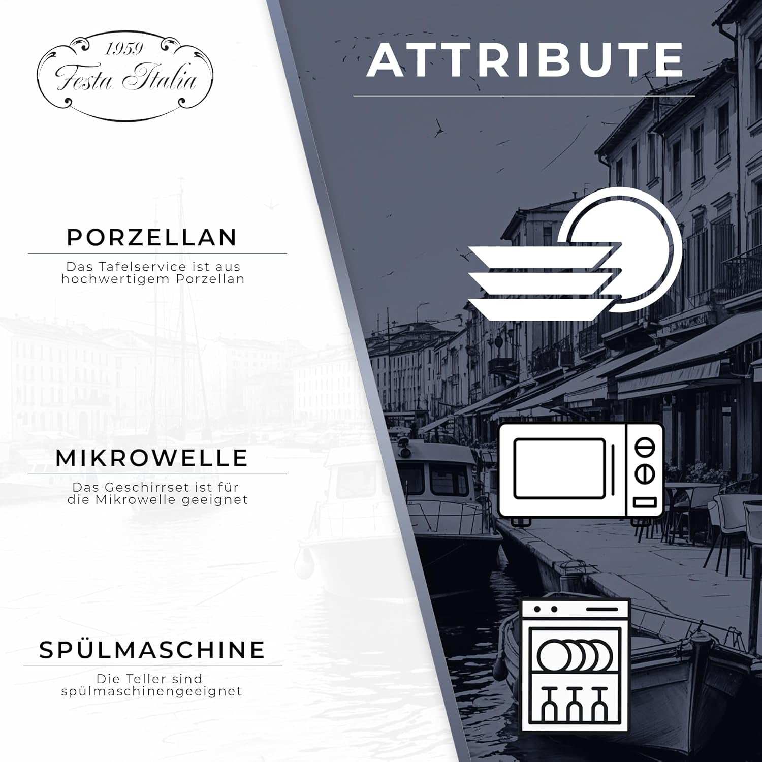 Set de veselă pentru 6 persoane - 18 piese - Set de farfurii din porțelan - Set de veselă albă - Set de bol și farfurie - Veselă modernă - Farfurii - Serviciu de masă - Set de veselă pentru 6 persoane