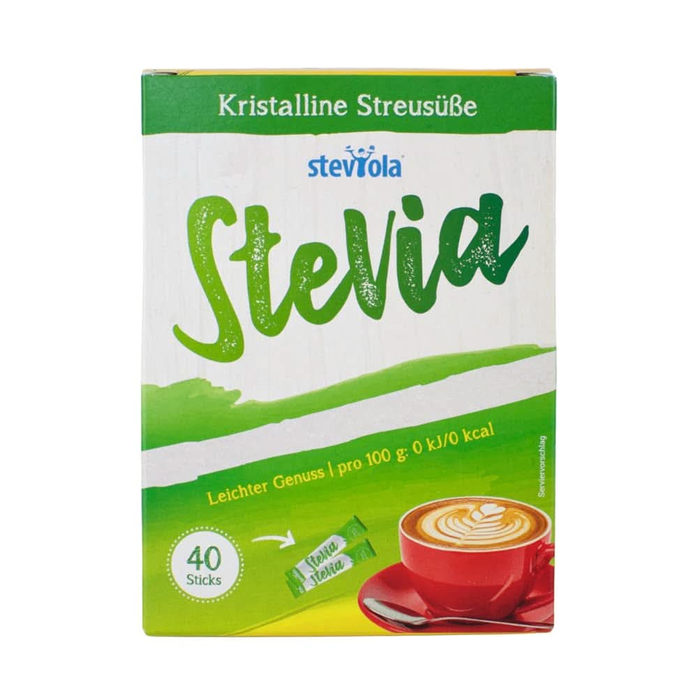 Steviola | Sladidlo stévie | Sladidlo bez kalorií, 300 gramů Sladidla Naty Shop Stevia Sticks, 40 x 2 gramy
