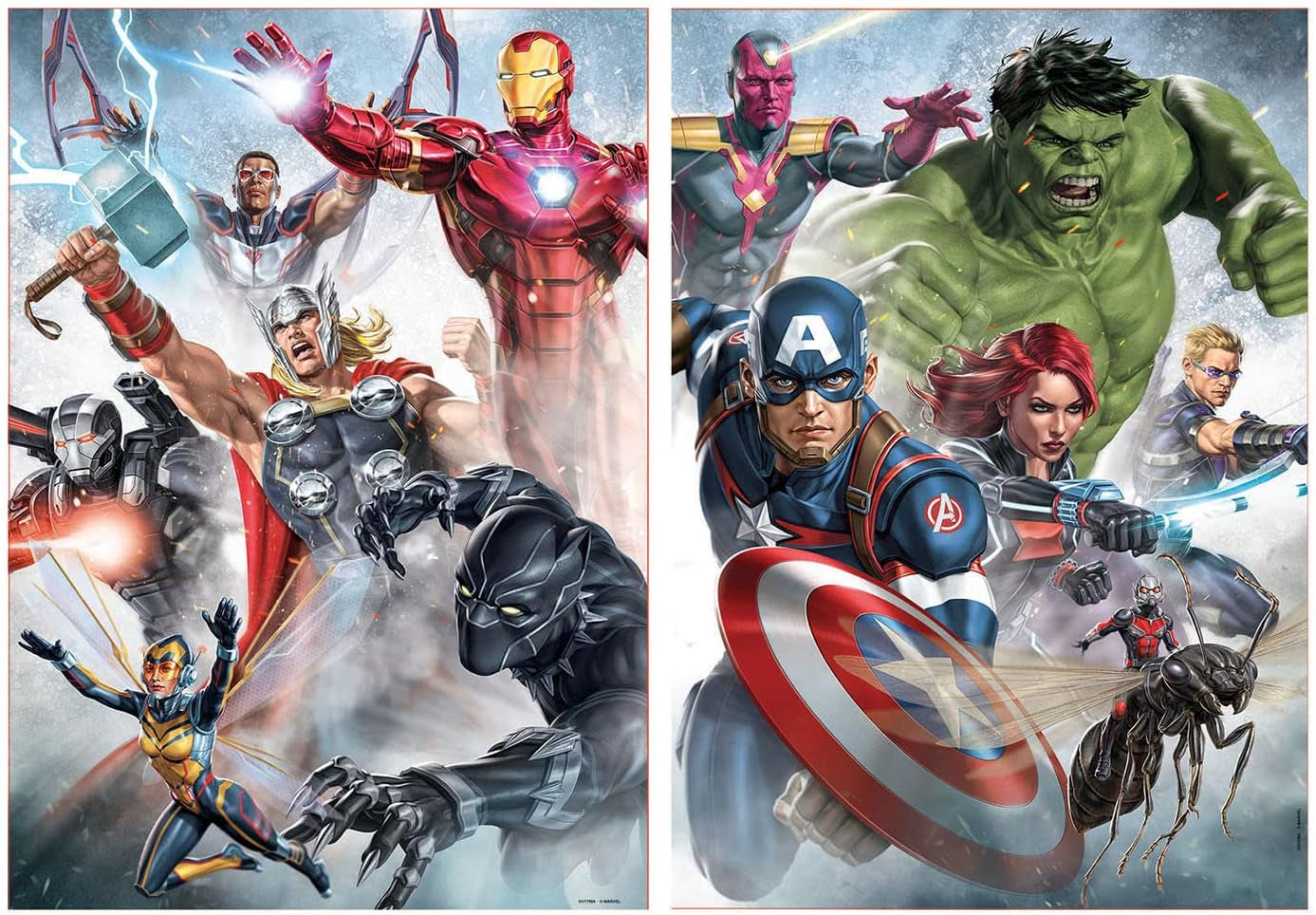 Educa - Puzzle 500 dílků pro dospělé | Marvel Avengers 2 x 500 dílků puzzle pro dospělé a děti od 11 let, super hrdinové, sada puzzle (17994) Puzzle Naty Shop