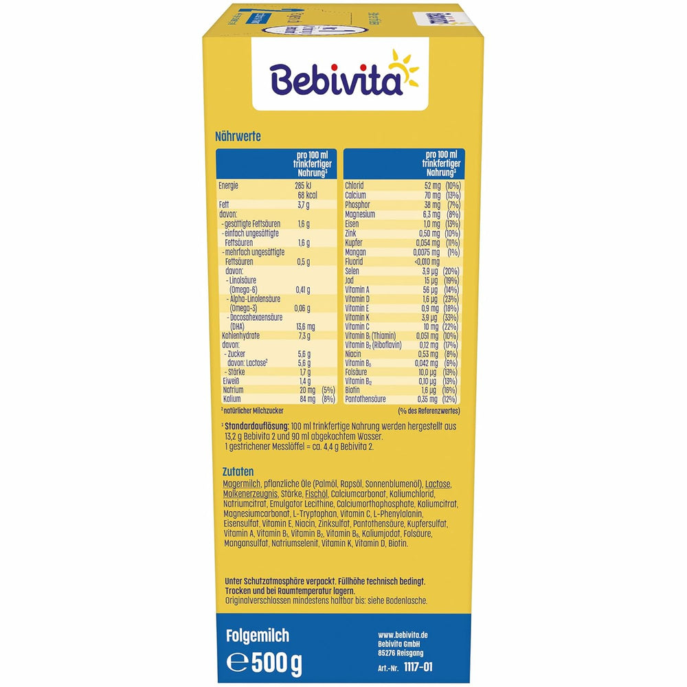 2 Folgemilch (4 x 500 g), nach dem 6. Monat, s vitamínem C a D, Omega-3 (DHA), altersgerecht sattigend