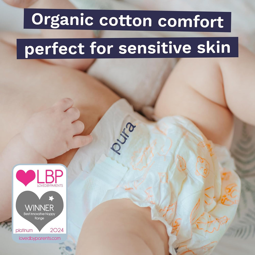 Ekologické dětské plenky – velikost 3 (4-9 kg), 1 balení (26 plen), ultra jemné plenky pro citlivou pokožku, organická bavlna, ochrana proti vytečení až 12 hodin, nový průvodce velikostí