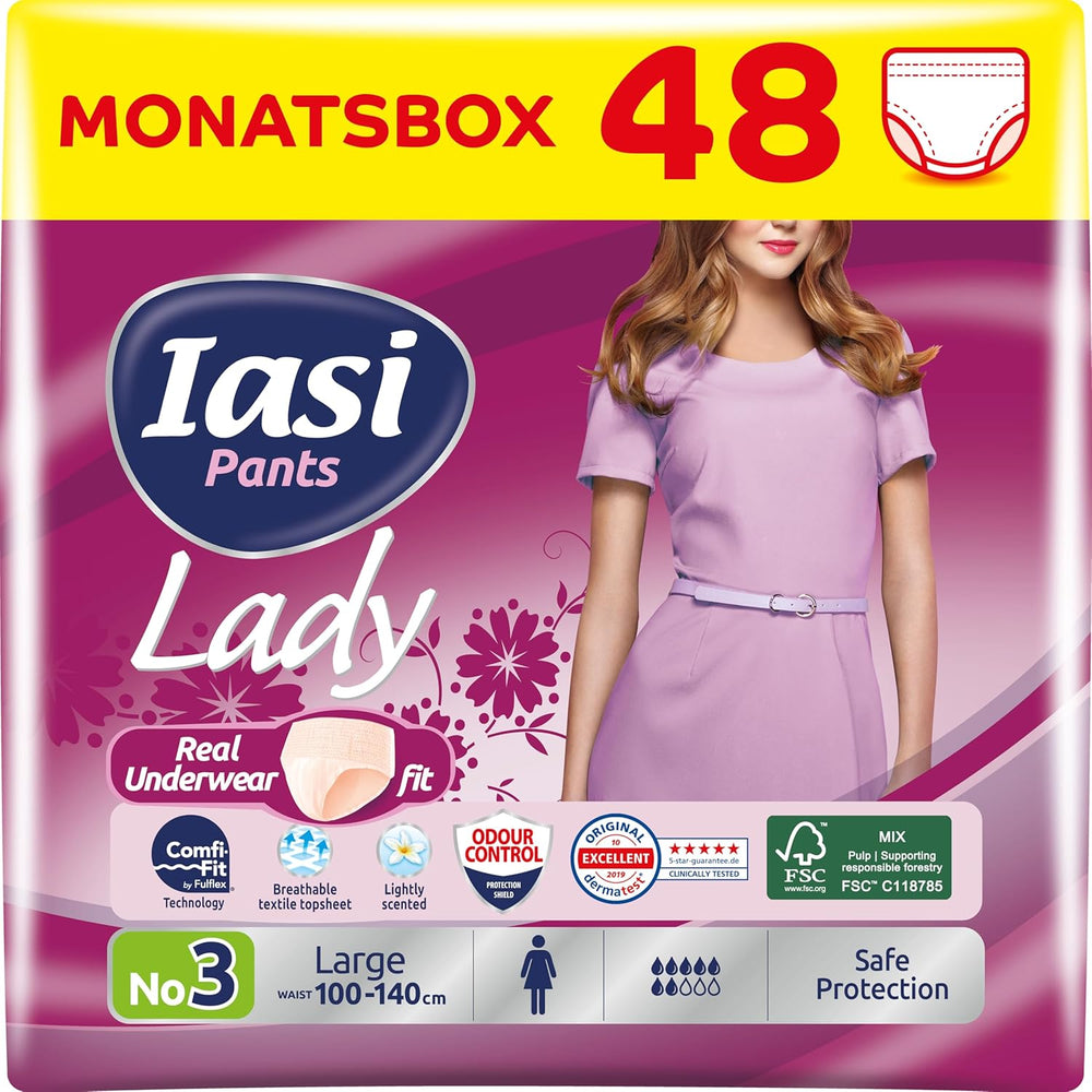LADY Pants 48 Jednorázové kalhotky pro inkontinenci moči Absorpční Plus velikost S pro ženy 48 ks