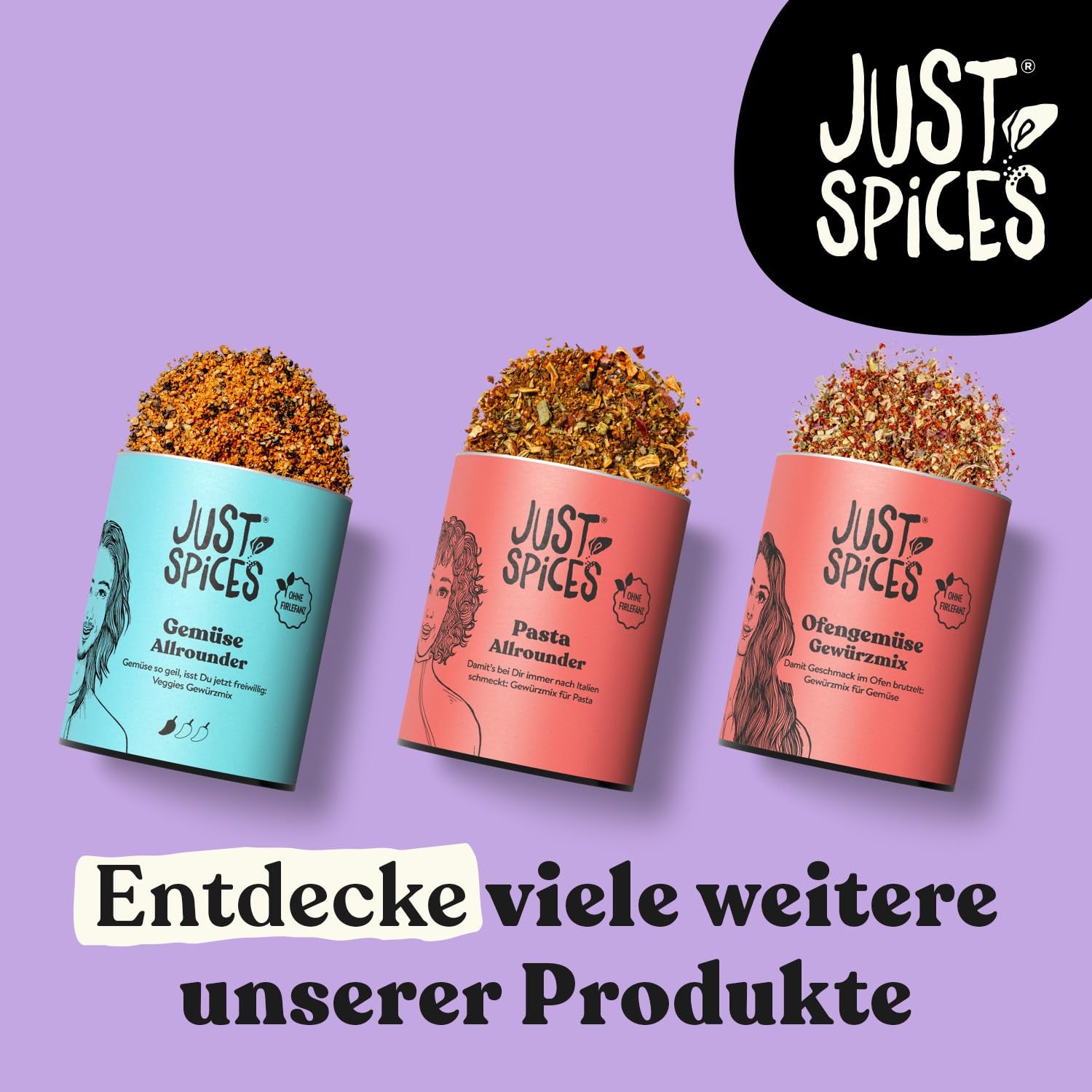 Just Spices Gemüse Allrounder I Jedes Gemüse von Aubergine bis Cuketa lecker würzen I Gewürzdose, 75 g