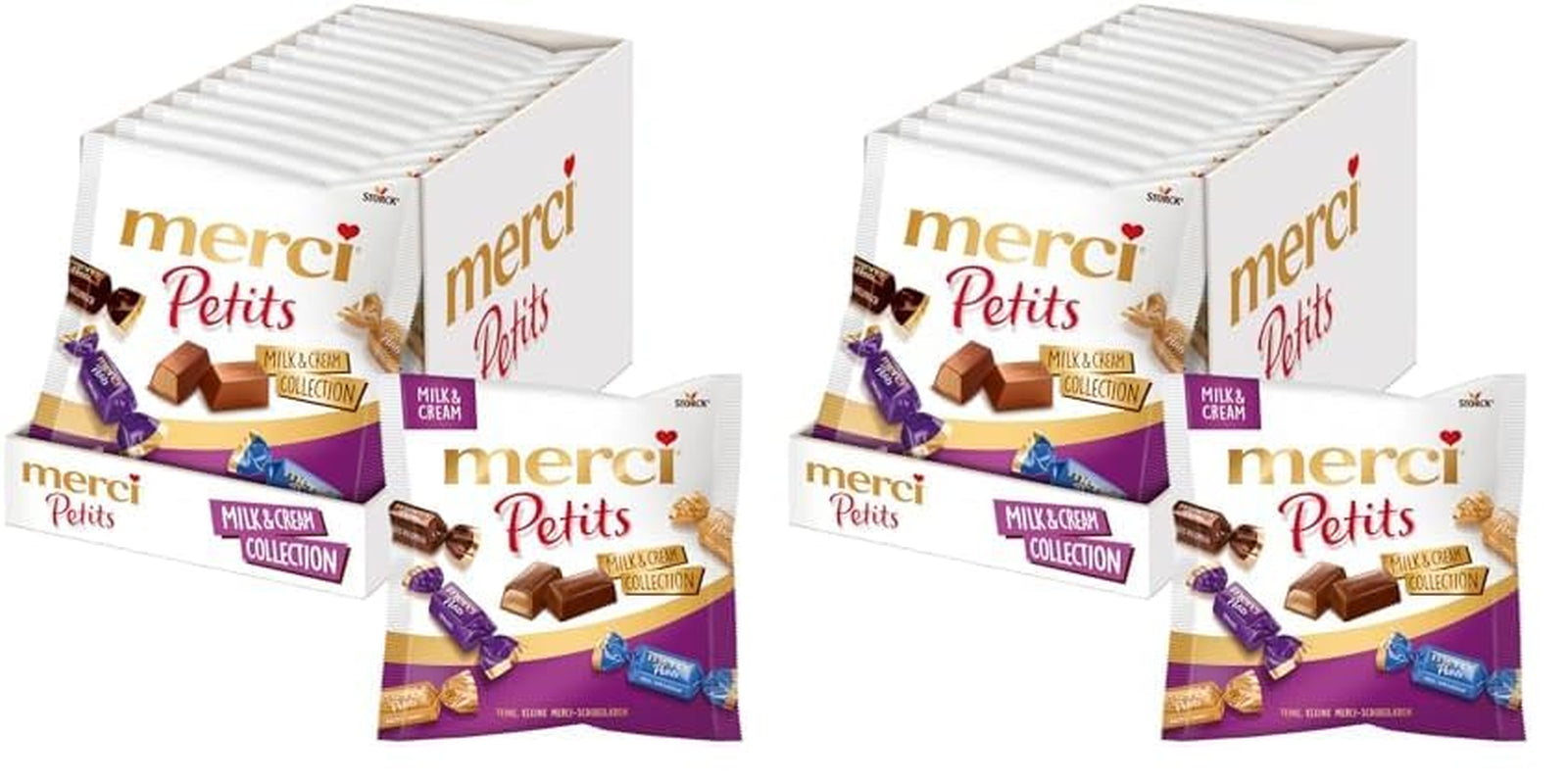 Merci Petits Chocolate Collection - Mix de specialități de ciocolată Bomboane de Ciocolata Naty Shop Set 2 x 12 X 125G Milk Cream Collection