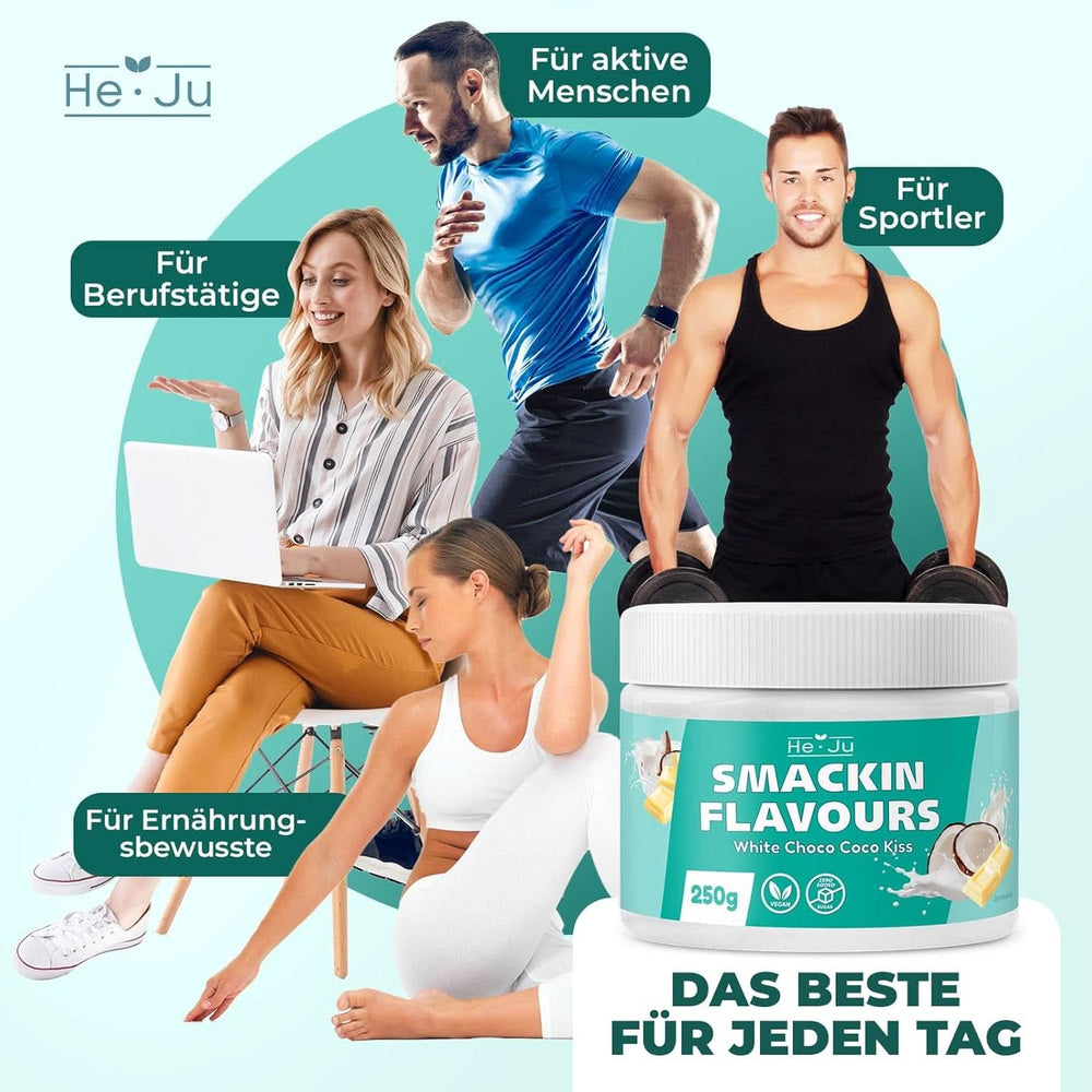 He-Ju, prášek s příchutí bílé čokolády a kokosu, 250 gramů Aromas Naty Shop