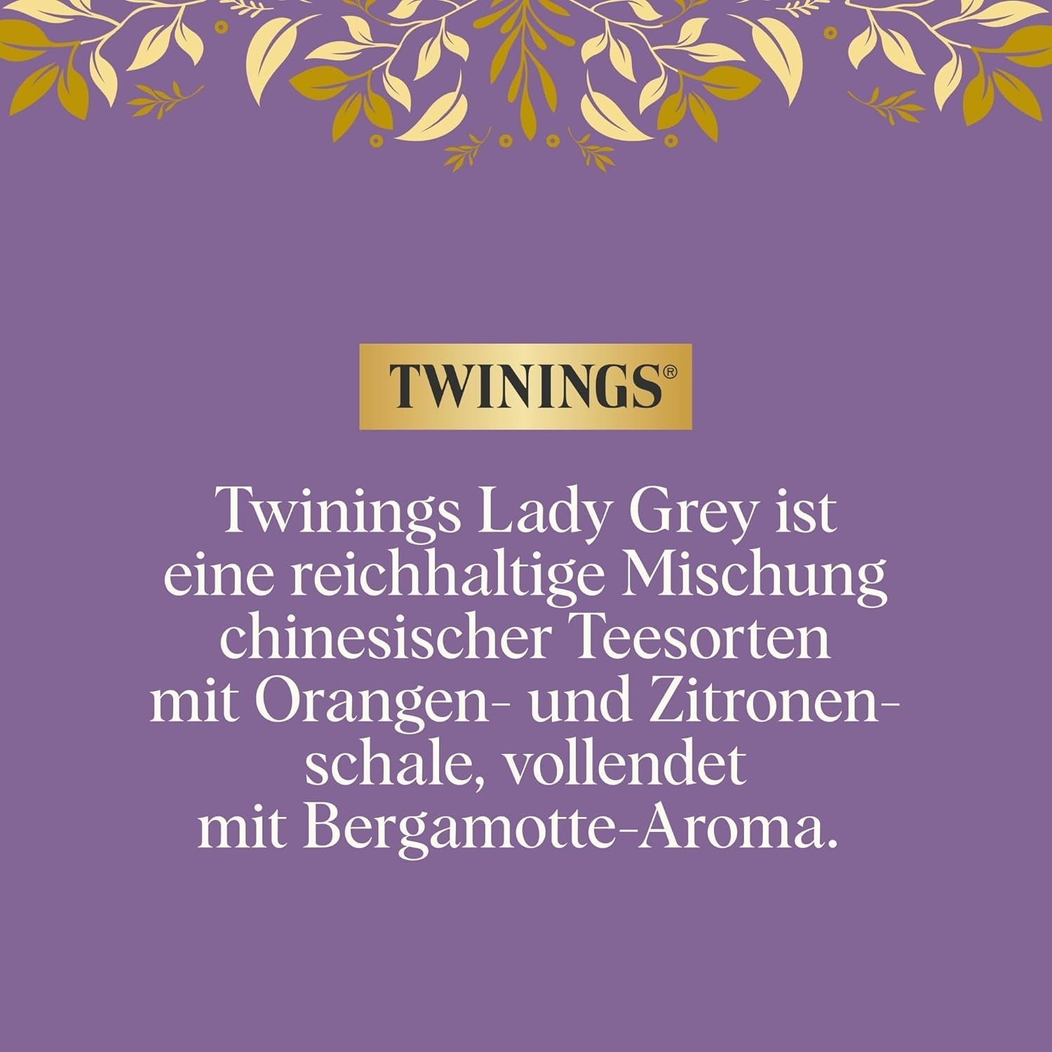Ceai negru Twinings LADY GREY vrac în cutie de ceai – ceai negru, amestec de soiuri de ceai chinezesc cu coajă de portocală și lămâie, completat cu aromă de bergamotă (200 g)