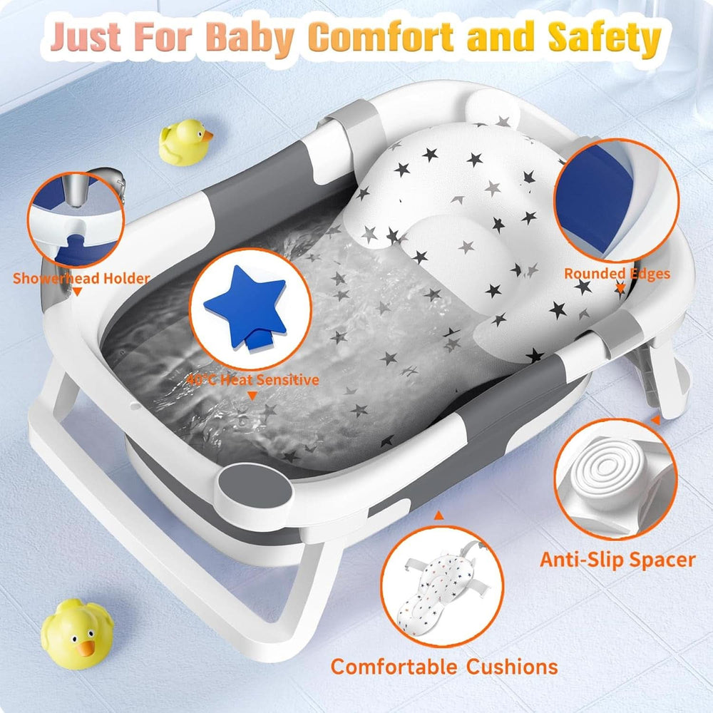 Rabb 1, přenosná vanička pro novorozence a malé děti s protiskluzovou podložkou a odtokovým otvorem. (Bez teploměru) Matka a dítě Naty Shop