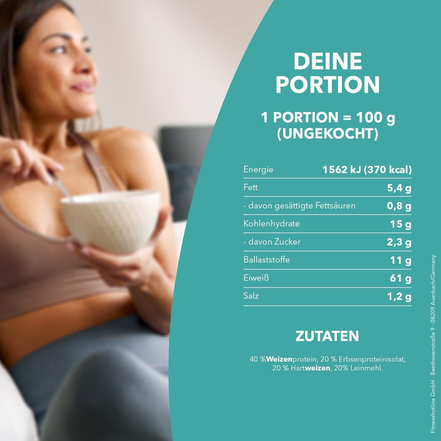 Nejlepší proteinové těstoviny pro tělovou výživu 6 x 200 g - Fit4Day High Protein Tagliatelle - 61 % proteinů, nízký obsah sacharidů, veganské a bez laktózy, bez sóji - vysoce kvalitní hrachový protein - pro nízkosacharidové diety