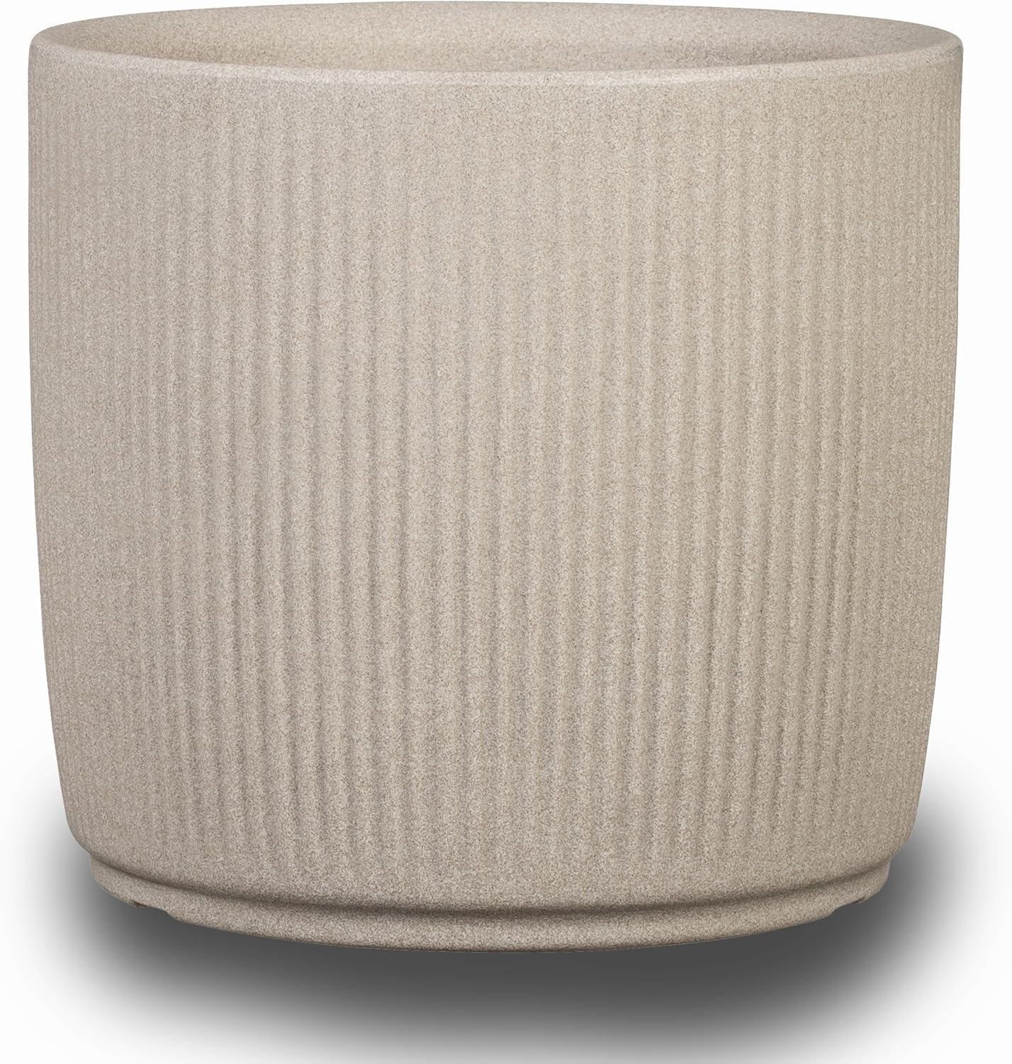 Scheurich Linetto 30, jardinieră/ghiveci/jardină, rotundă, culoare: nisip, fabricată din plastic reciclat, garanție 10 ani, pentru uz exterior