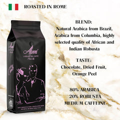 Ganze Kaffeebohnen, mittelgeröstet, Espresso, beste Crema, 1 kg, authentisch italienisch, Premium-Qualität, überlegenes Aroma in allen Kaffeemaschinen, blaues Etikett, 20 % Arabisch, 80 % Robusta,