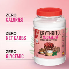 Erythritol + sukralóza 1:4 Süßstoff | 1G = 4G Zucker | 0 Netto-Kohlenhydrate - 0 Kalorie - 0 Glykämischer Index - Keto - Kein GVO - Castello od roku 1907 - 1 kg Sladidla Naty Shop