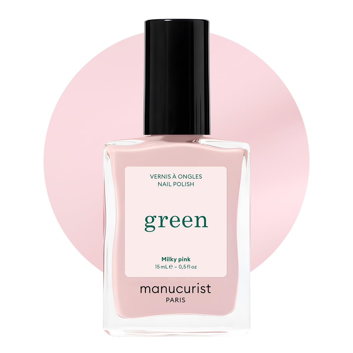Manucurist Green - Rosy Beige Shell Beige Lak - Rychleschnoucí lak na nehty - DIY Nails - Vegan 12-Free - Rostlinná báze - Lak na nehty - Vyrobeno ve Francii