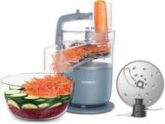 Kenwood Multipro Go FDP22.130GY, Kompakt-Küchenmaschine Nur 30Cm Hoch, Zum Schneiden, Reiben, Pürieren Und Teig Kneten, Express-Serve, 1,3 L Arbeitsbehälter, 650 W, Blau Mother and Child NatyKüchen Blau Kompakt-