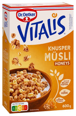Oetker Vitalis Křupavé medy: Medové křupavé müsli ke snídani a svačině, 5 balení (5 x 600 g)