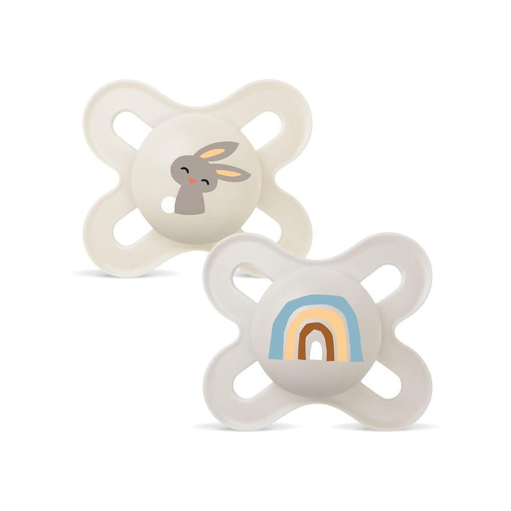 Suzetă MAM Original | Suzetă din latex | 0-6 luni | Suzetă pentru bebeluși potrivită pentru alăptare | Recomandată de moașe | Rezistent la mușcături | Latex de cauciuc natural | Oaie/Iepure | Pachet de 2