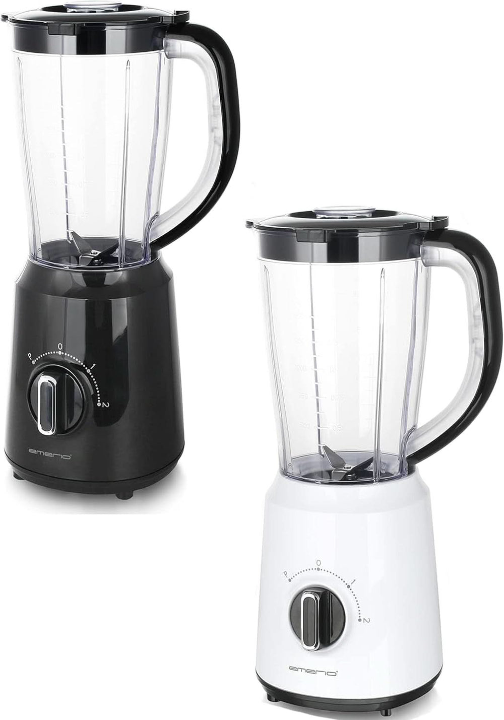 Emerio Standmixer BPA Frei Crush Ice Funktion 1,5 l Behälter 2 Geschwindigkeiten + Pulse Funktion Messereinheit Aus Edelstahl Sicherheitsschalter Geschirrspülgeeignet 500 Watt BL-12816.8 Schwarzp.
