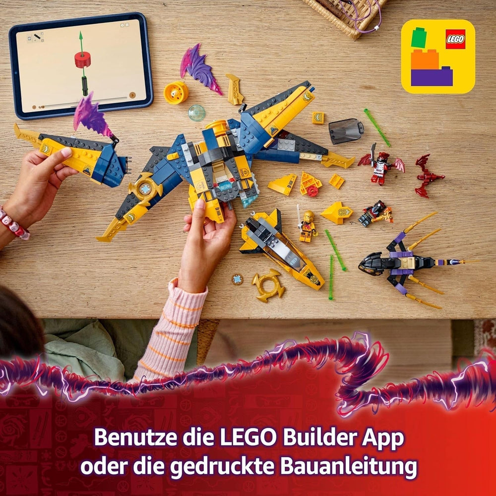 Ras a Arinův LEGO NINJAGO Super Storm Flyer - Hračka s dronem, vystřelovači, čepelemi a motory - Vč. 3 minifigurky na hrdiny nindžů – stavebnice pro chlapce a dívky od 8 let 71833 stavebnice Besuche den LEGO-Store