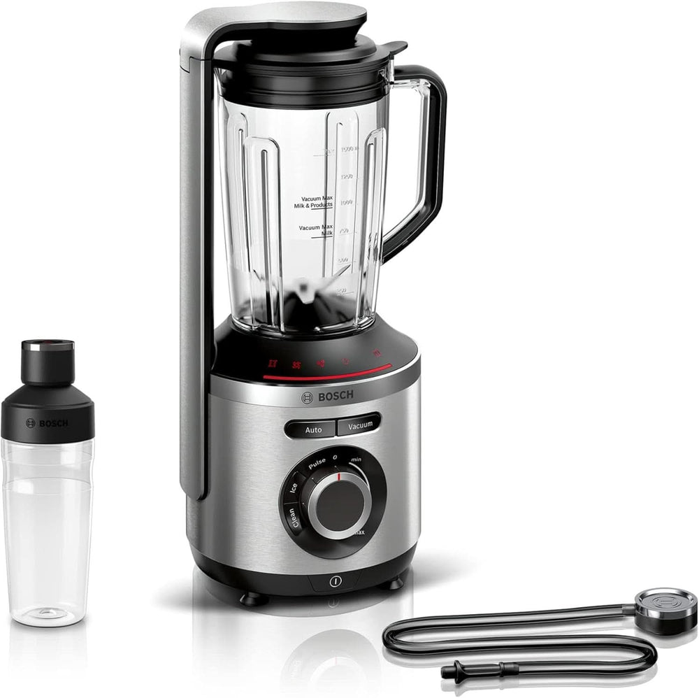 Bosch Vakuum-Standmixer Vitapower Serie 8 MMBV621M, Starke Mixleistung, Vitaminschonende Zubereitung, 4 Automatikprogramme, Vakuum-Togo Flasche, 37,000 U/Min, 1000 W, Silber Mama si Copilul Naty Shop Single To-Go-Flasche