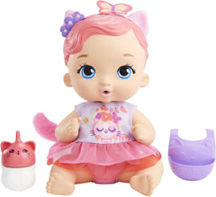 My Garden Baby HHL21 - Katzen-Baby Puppe (růžová Haare) s Katzenohren a süßem Jasmin-Duft, včetně Lätzchen, Fläschchen und Stoffwindel, Spielzeug für Kinder - ab 3 Jahren