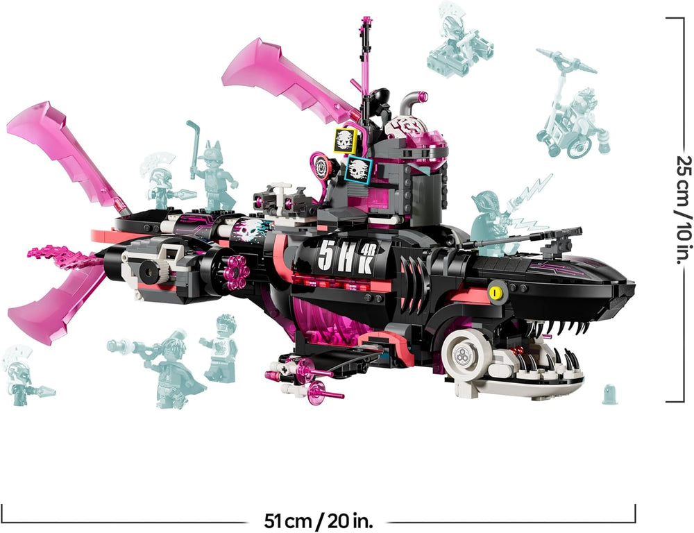LEGO DREAMZzz Albtraumhai-U-Boot - Modulární sada se 2 stavebními prvky, 2 abnehmbaren Fluggeräten a 5 minifigurkami, vč. Mateo und Astrid - Dárek pro dívky a chlapce od 9 let - 71500
