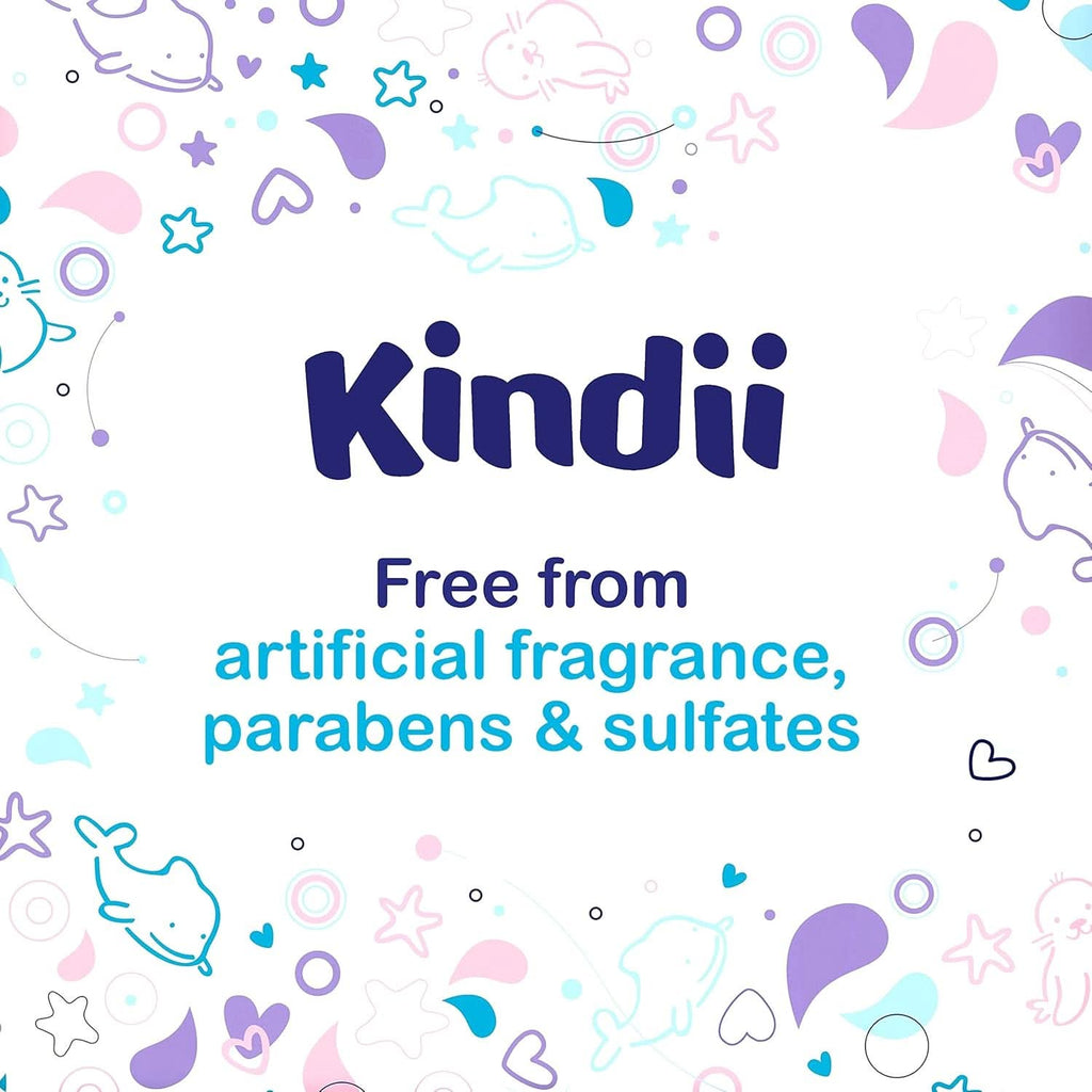 Kindii Feuchttücher Für Babys Und Kinder Pure Water 99% - 99%Ige Zusammensetzung Auf Wasserbasis - Allantoin - Unparfümiert - Dermatologisch Getestet - Für Empfindliche Haut - 720 Stück - 12X60 Stück Naty Shop