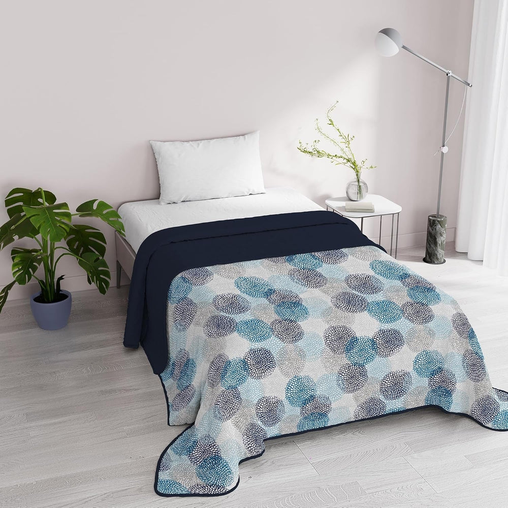 Fantasy italské povlečení z mikrovlákna léto 1,5 lůžka Murrine přikrývky a přikrývky Naty Shop modré sprchové čepice 1 Posto E Mezzo