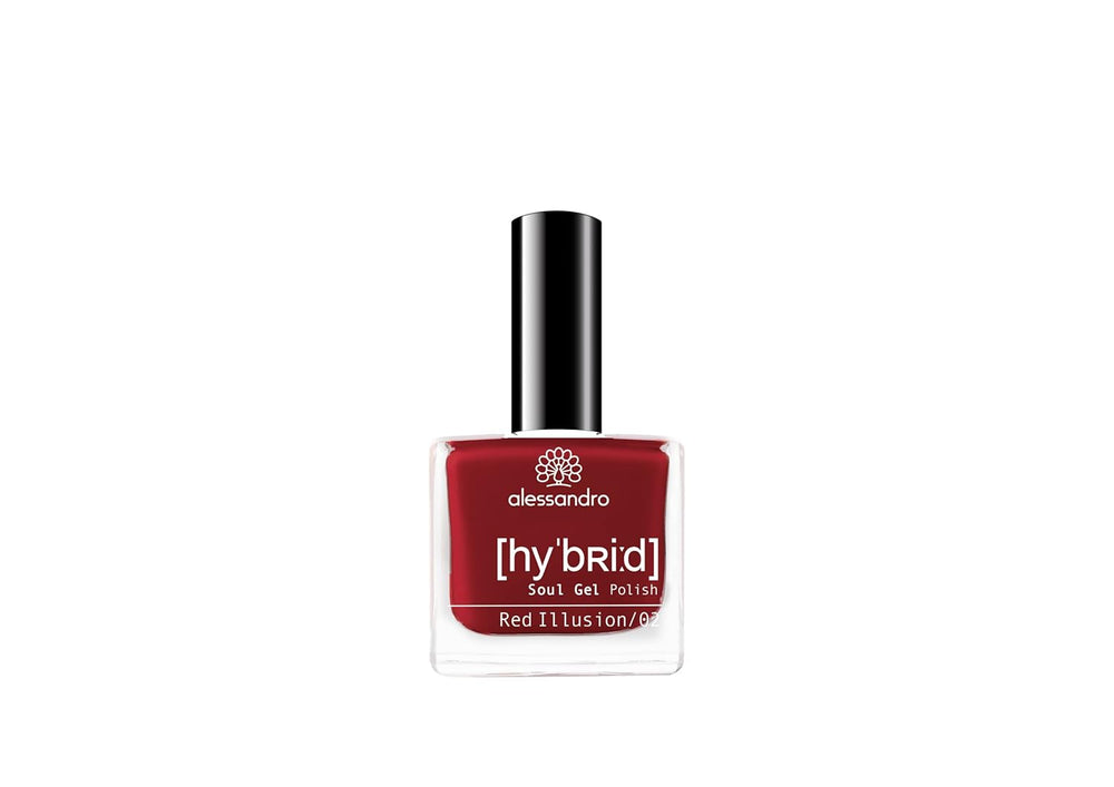 Alessandro Rouge Noir HYBRID Lak na nehty - Dark Red-Black - Perfektní nehty v pouhých 3 krocích, bez LED - vydrží až 10 dní! 8 ml