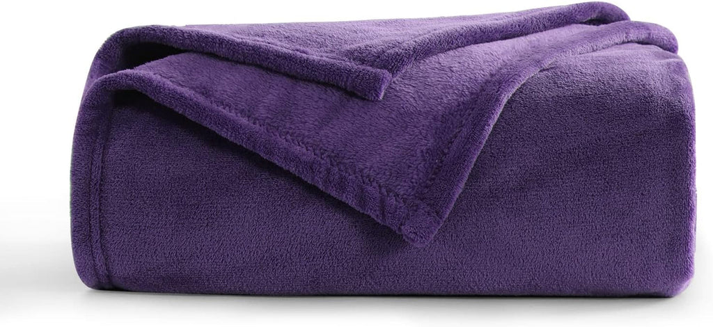 Aisbo Cuddly Blanket Fluffy Blanket Grey - Fleece Blanket 150X200 Cm XL Warm Sofa Blanket, Cosy Living Blanket Light Grey Soft As Living Room Blanket Couch Blanket For Winter Paturi si Cuverturi Besuche den Aisbo-Store Culoare violet 150 X 200 Cm