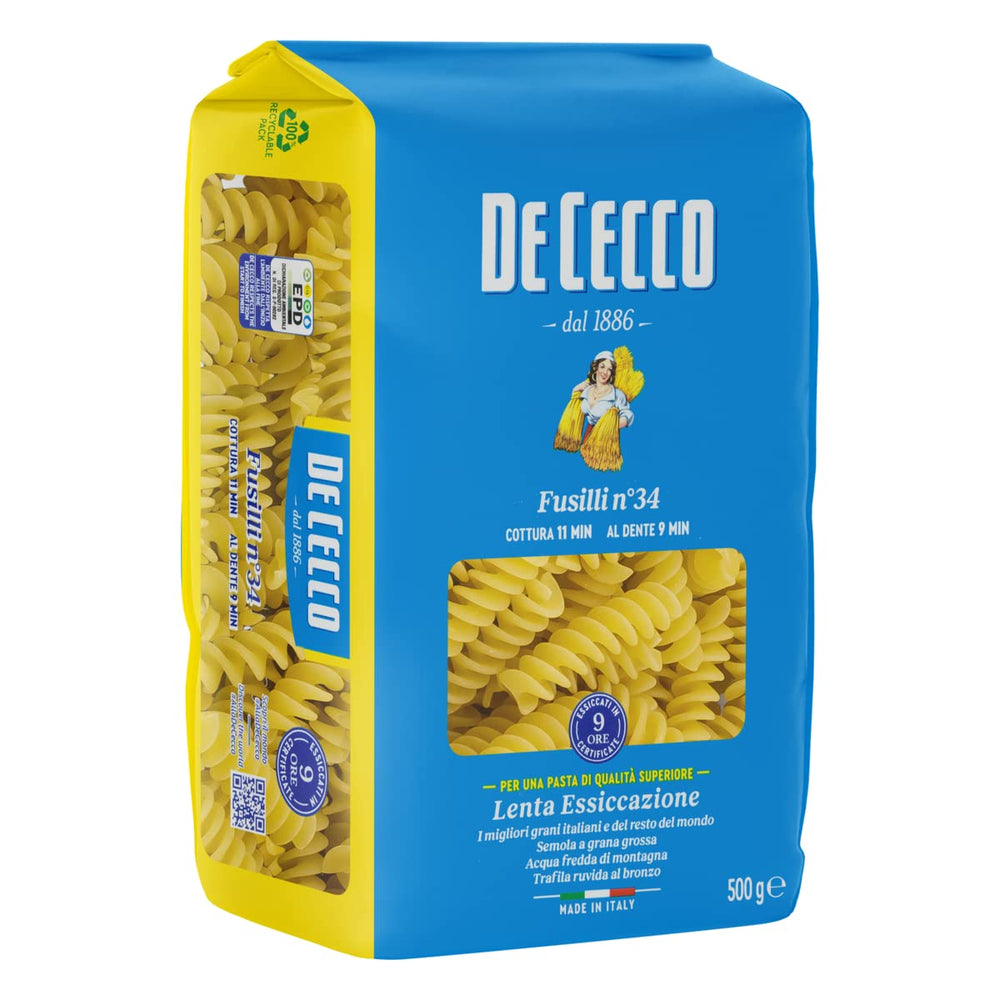 Fusilli 34, pasta di griș di Grano duro, 500 g