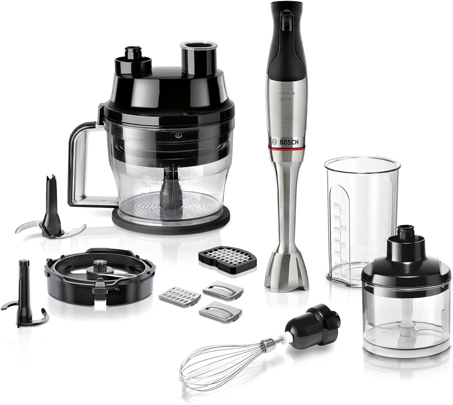 Bosch Standmixer Ergomaster Serie 6 MSM6M810, Einhändig Bedienbar, 10 Jahre Motorgarantie, Edelstahl-Klingen, Verschleißfreie Keramik-Kupplung, Luftkühlung, Quattroblade, Mixbecher, 1200 W, Shodel 2pstahl Kitchen-0