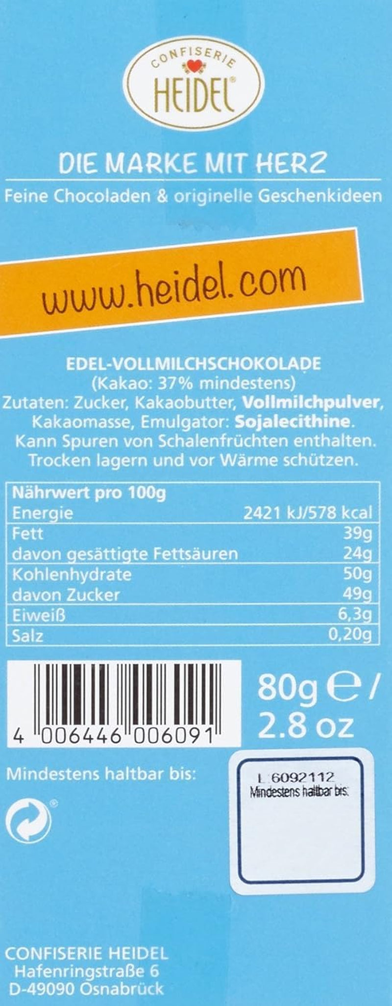 Heidel Thank You tyčinky mléčné čokolády 3x80g, 16 mini-tyčinek po 5g v balení, Různé projevy vděčnosti, Skvělý tip na dárek