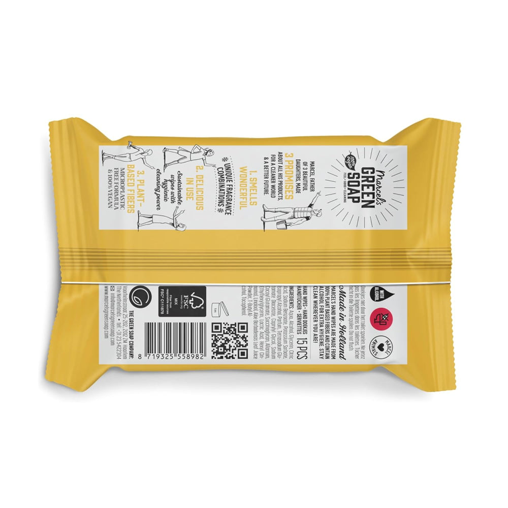 Marcel's Green Soap Ruční vlhčené ubrousky 60 Pack - Vanilka & Cherry Blossom - Rostlinné - Bio