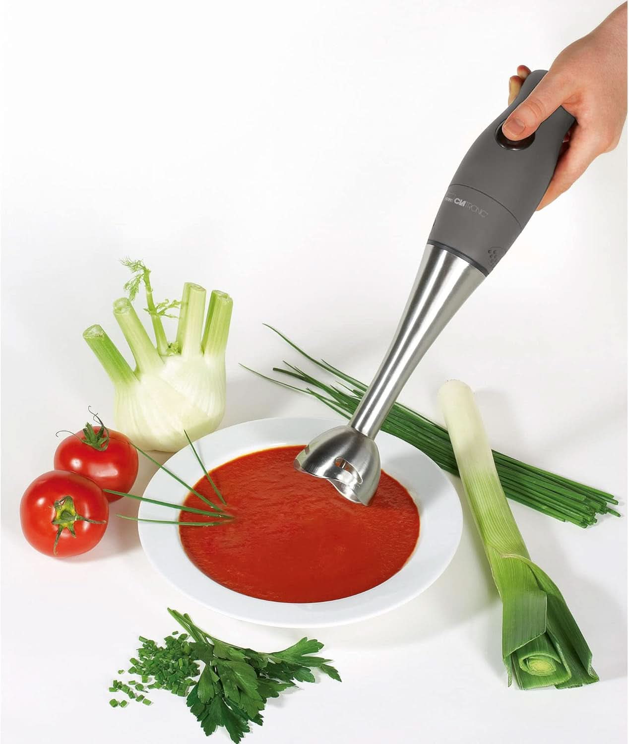 Sada stojanového mixéru Clatronic® | Mixer, Pürierstab, Zerkleinerer Aus Edelstahl | 400 Watt | 2 Geschwindigkeitsstufen | Allesschneider | Mixbehälter | Schneebesen | Multizerkleiner | SMS 3777 Kitchen Naty Shop