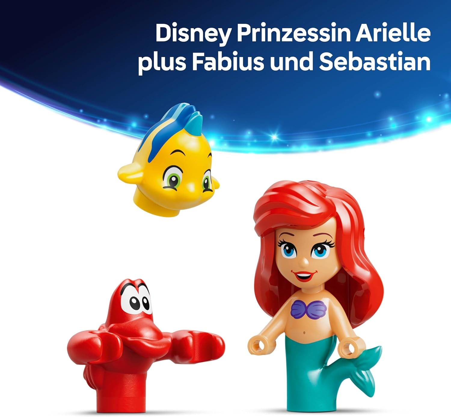 LEGO ǀ Disney Princezna Arielles Kouzelný mini hrad - Spielzeug Schloss aus Die kleine Meerjungfrau mit Einer Micro Puppe, Tierfiguren Sebastian & Fabius - Geschenk für Mädchen ab 5 Jahren - 43285
