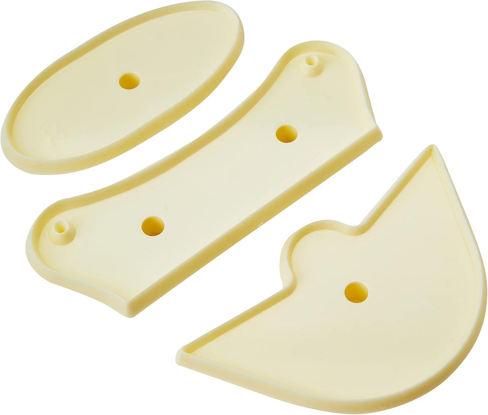 100C008 Forme de biscuiți Jem pentru botoșei de mărime naturală, asortate, plastic, fildeș, 18 x 1 x 28 cm, 3 bucăți