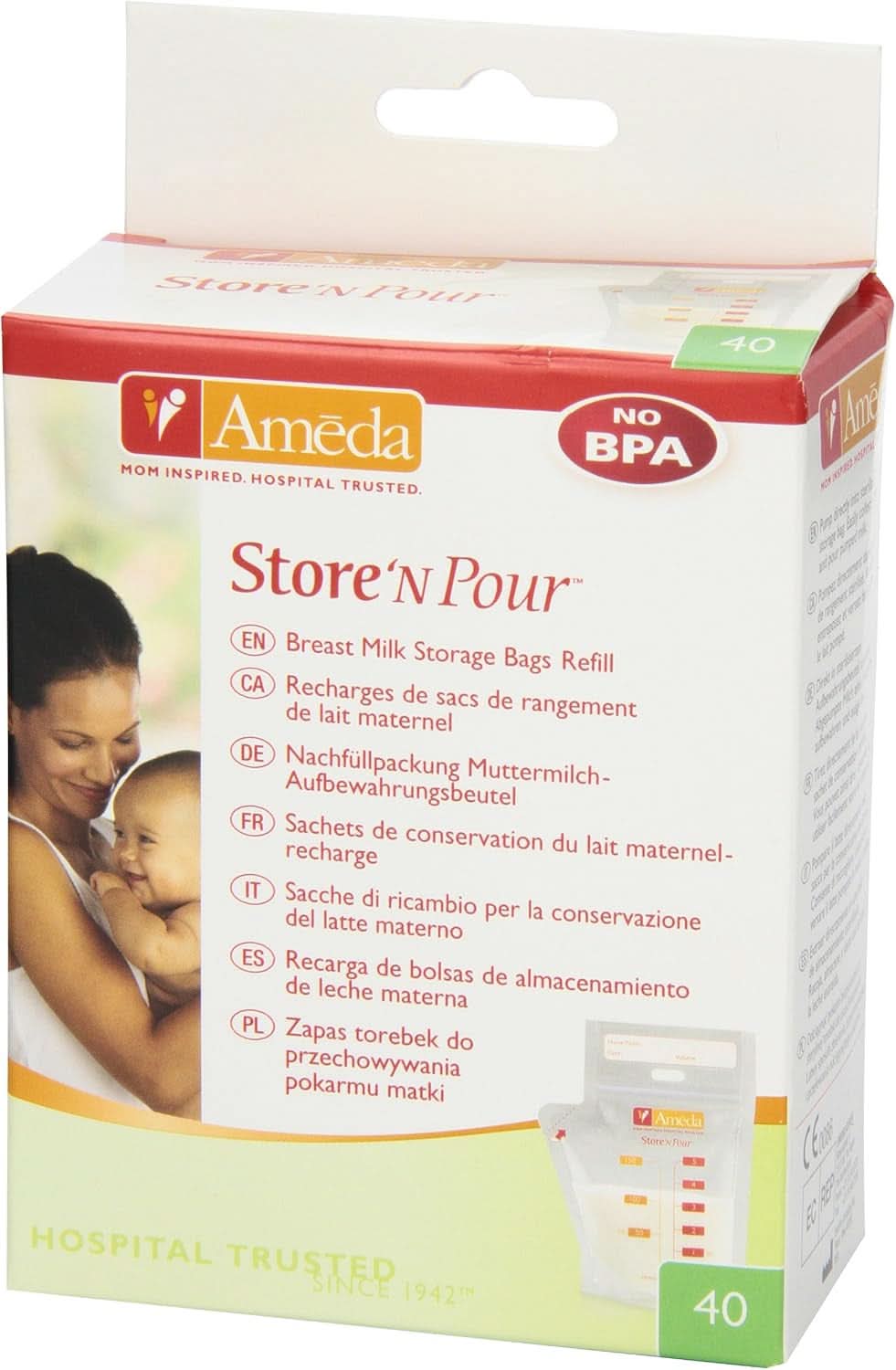 Sáčky na mateřské mléko - 40 kusů Potraviny a doplňky pro kojení Bebe Naty Shop