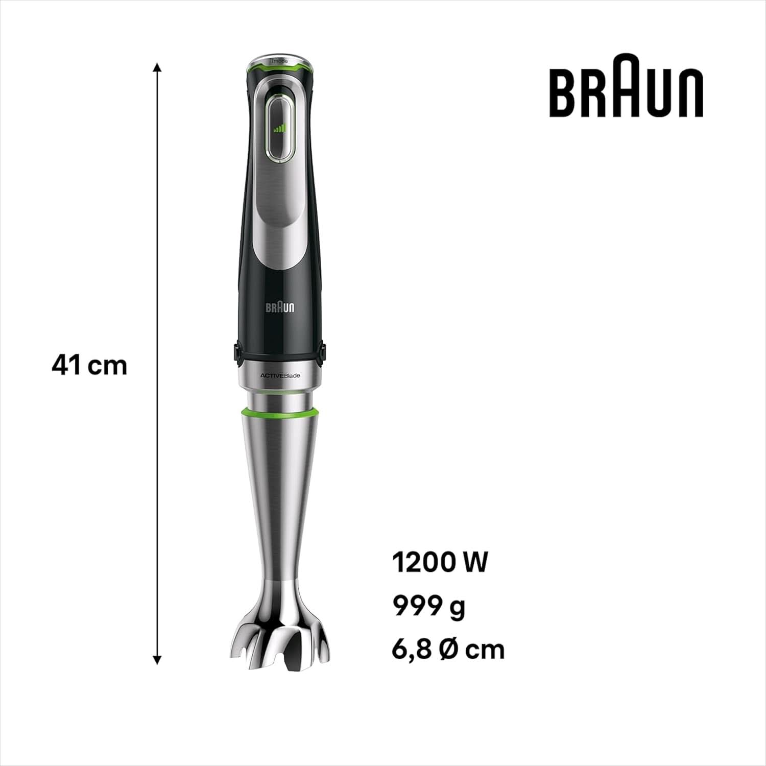 Braun Multiquick 9 MQ 9147X – 5-v-1 Stabmixer Mit Standmixer-Aufsatz, Zerkleinerer, Kartoffel- & Gemüsestampfer & Schneebesen, Stufenlose Geschwindigkeitsenstellung, 1200 W, Schwarz/Edelstahl Kitchen Naty Shop