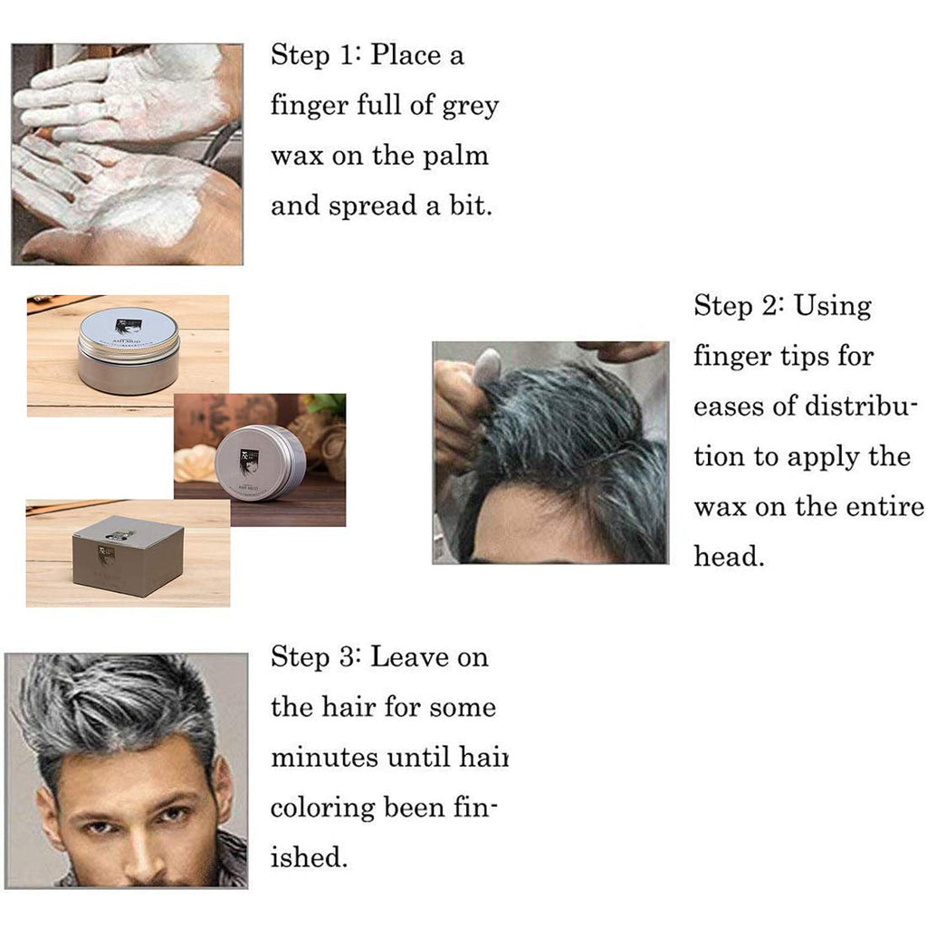 Vopsea de păr temporară Vopsea de păr nepermanentă Vopsea de păr DIY Ceară noroi Lavabilă Crema de vopsit păr colorat pentru petrecere Cosplay Halloween (alb) Vopsea pentru par Naty Shop